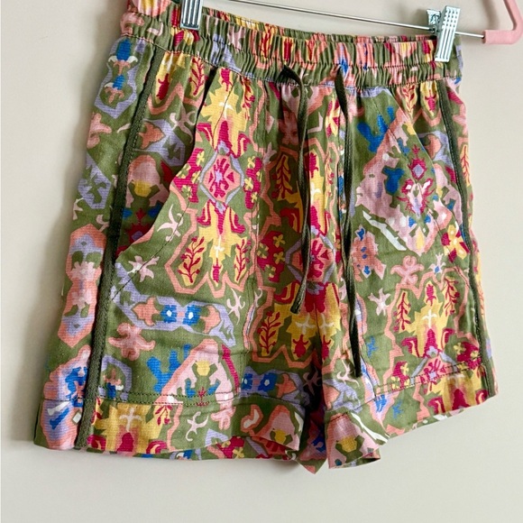 Zara Linen Multicolored High Waisted Shorts Womens Size XS - Picture 3 of 11